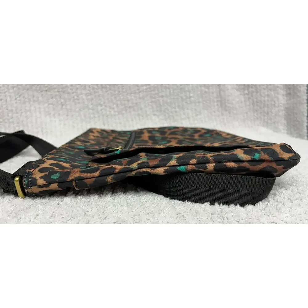 Coach Nylon Black Teal Big Cat Print Crossbody Purse F77479 #76920